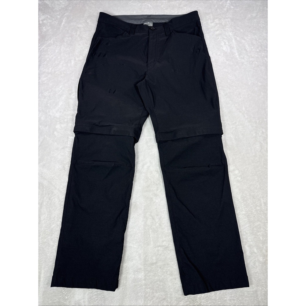 Eddie Bauer Convertible Tech Pants Mens 34X30 Black Nylon Hiking Outdoor Stretch
